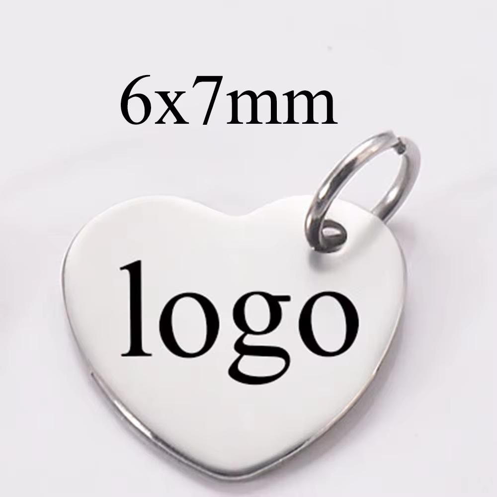 20pcs/lot Stainless Steel Customize Logo Tags Charms for DIY Jewelry Making Personalized Name Logo Disc 3 Colors