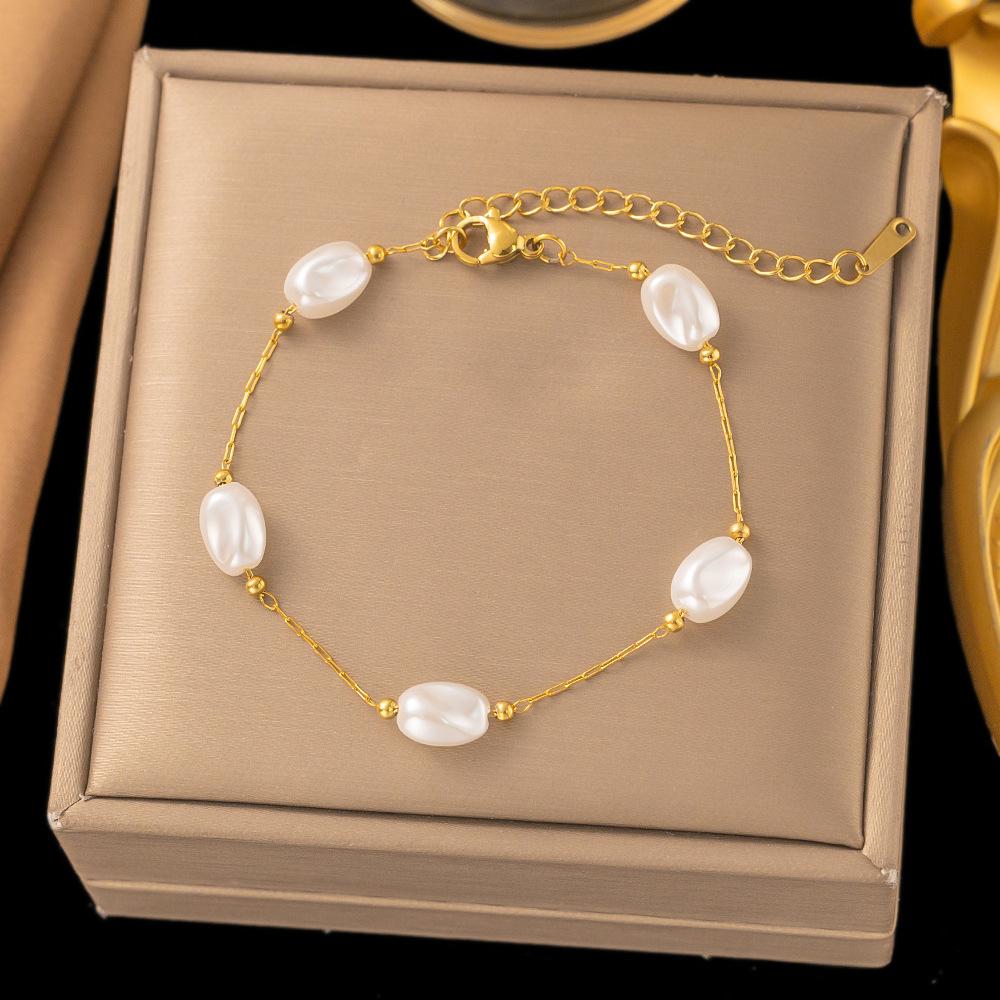 Summer New Temperament Versatile Baroque Pearl Necklace Women's Natural Stone Necklace Women's Simple and Advanced Sense