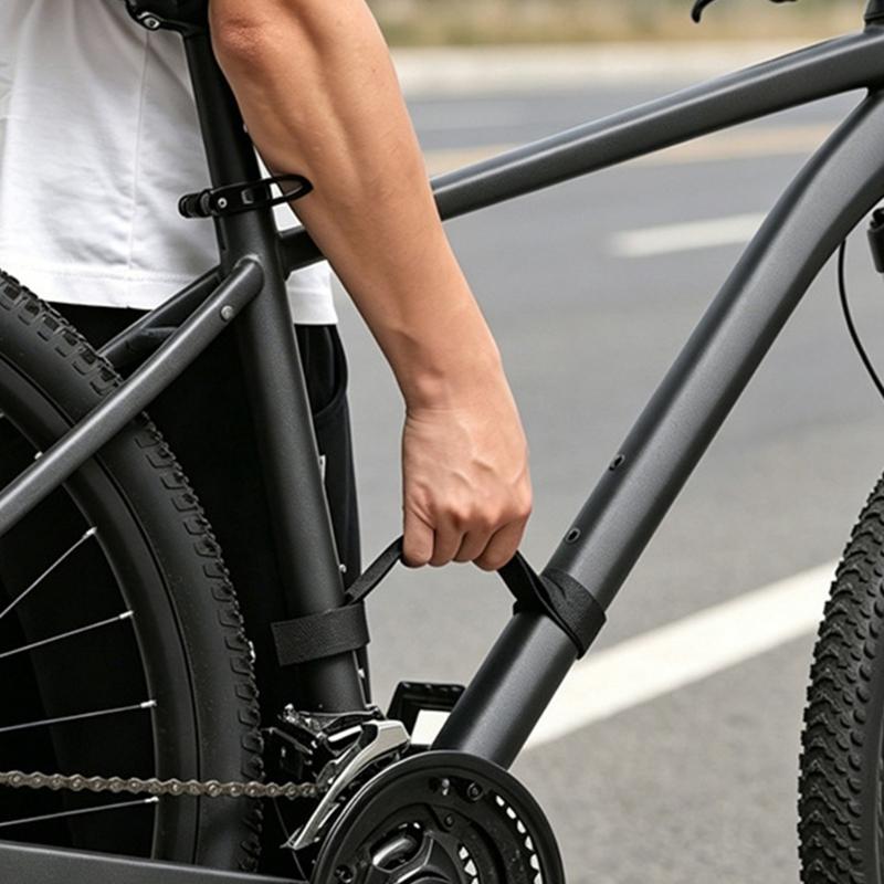 Bike Carry Aid for Upstairs and Loading, PU Grip Handle with Frame Fastener for Common Adult Bikes, Black, Apartment Carry and Garage Storage Support