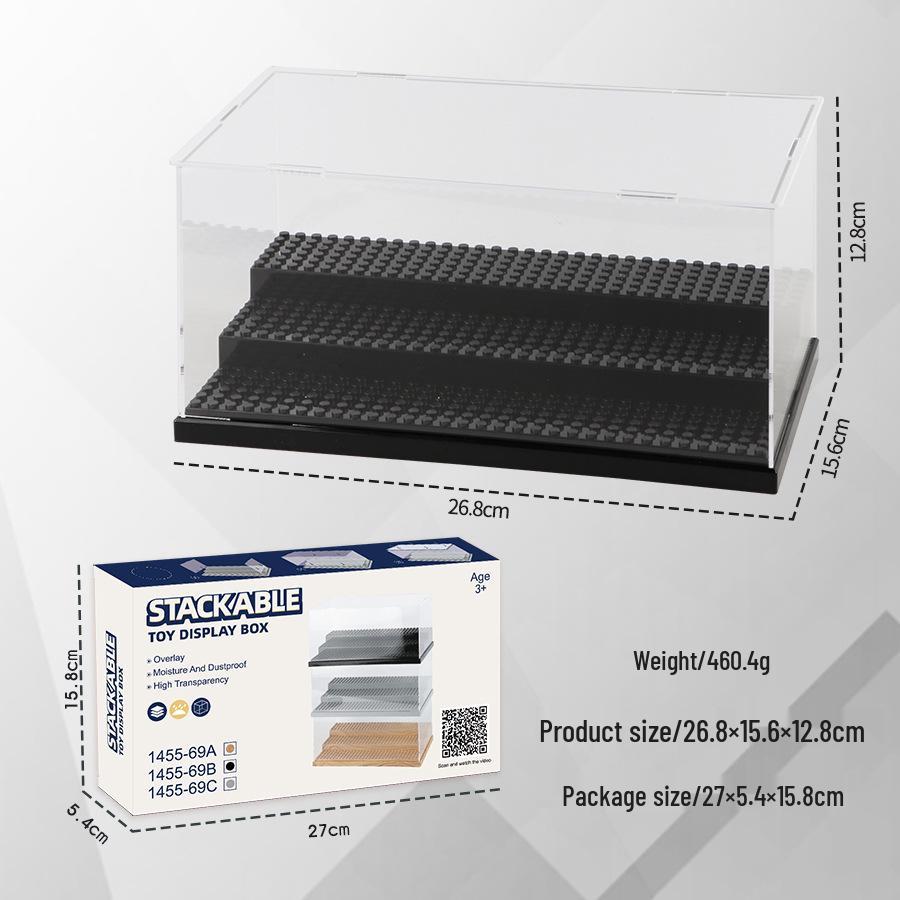 Stackable Minifigure Display Box for Lego - Transparent, Dustproof, Three-Layer Storage, No Assembly Required.