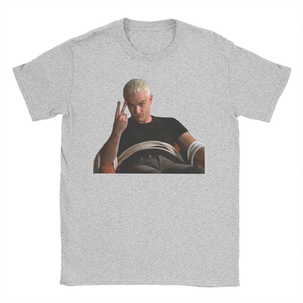 Buffys The Vampires Slayers Spike Pure Cotton T-Shirt Men Beach Fashion Vintage T Shirts O-Neck Fashion Tee Shirt Casual