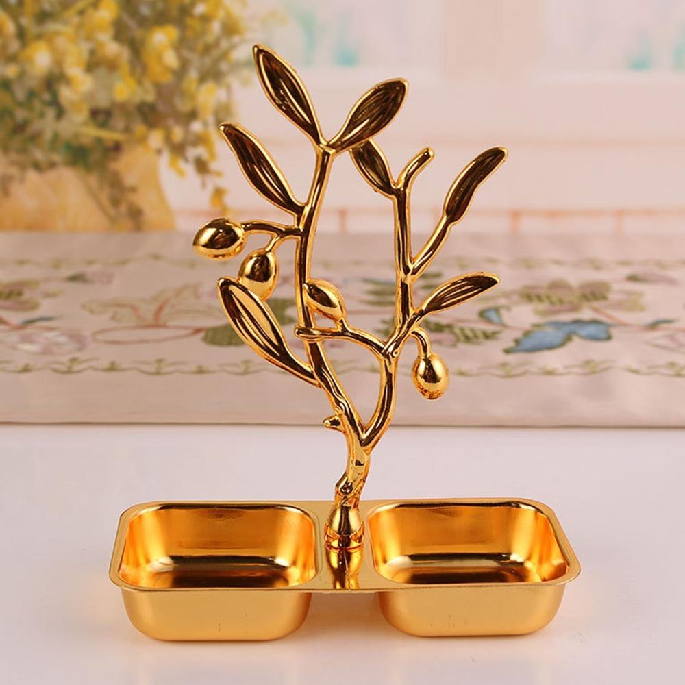 Nordic Gold Serving Tray Stainless Steel Candies Plate Jewelry Storage Rack For Parties