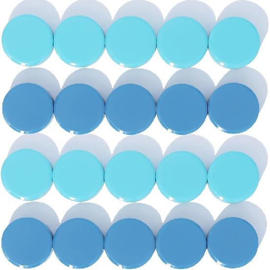 Магниты на холодильник 20 шт., Прочные маленькие круглые магниты для холодильника, доски, поделок, шкафчика, класса, дома - Мини-сильные милые магниты с 2CM-dark and light blue-2