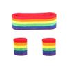 Polyester Rainbow Tennis Headband Colorful Sport Wristband Sport Safety Yoga Wrist Wrap  Running