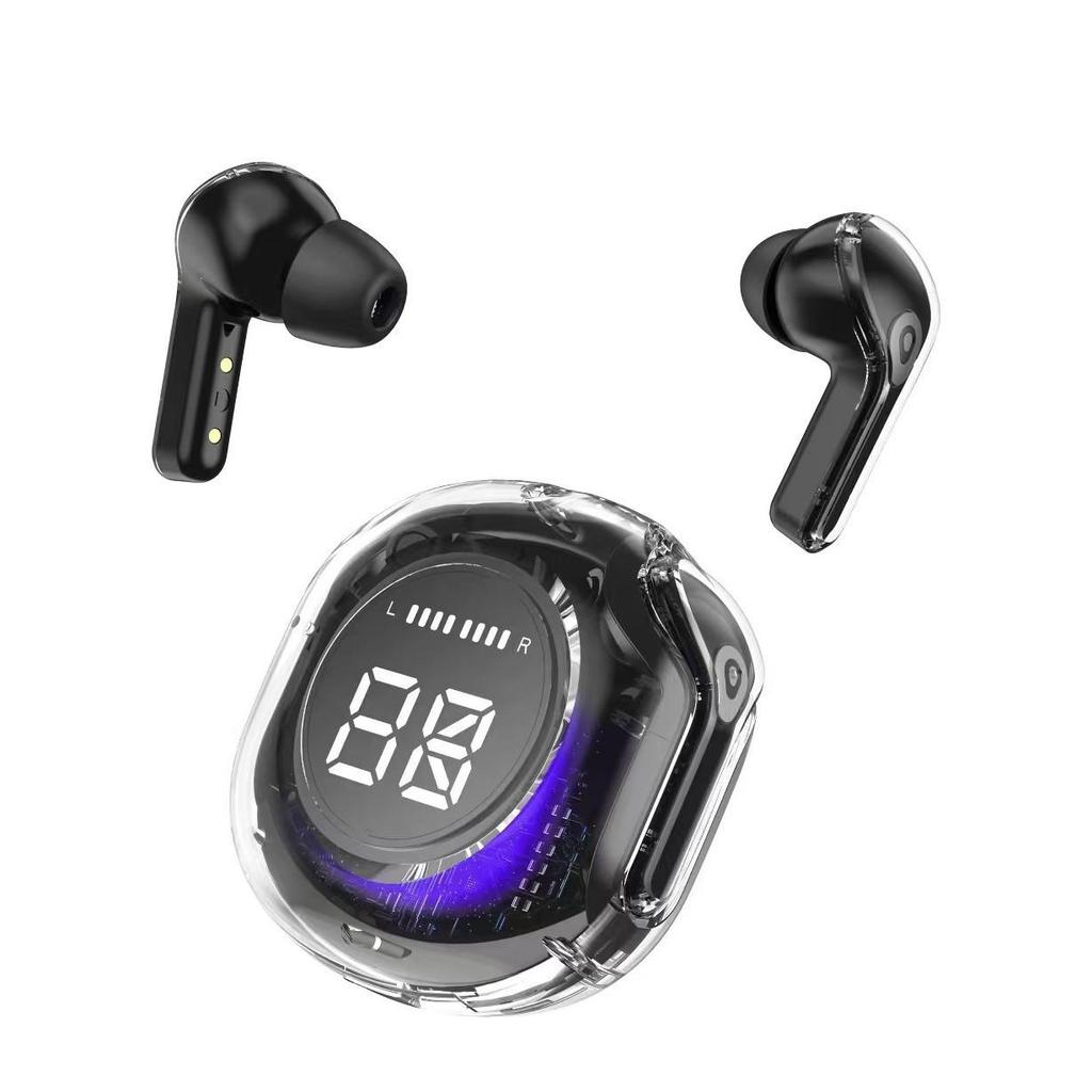 Air39 Bluetooth Earbuds: HK6 Second Generation In-Ear Sports & Gaming with Digital Display, Transparent Design