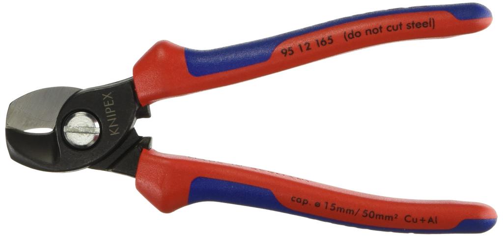 KNIPEX Cable Cutter, 9512-165SB, 165mm Length, Cuts Copper and Aluminum Solid and Composite Wires