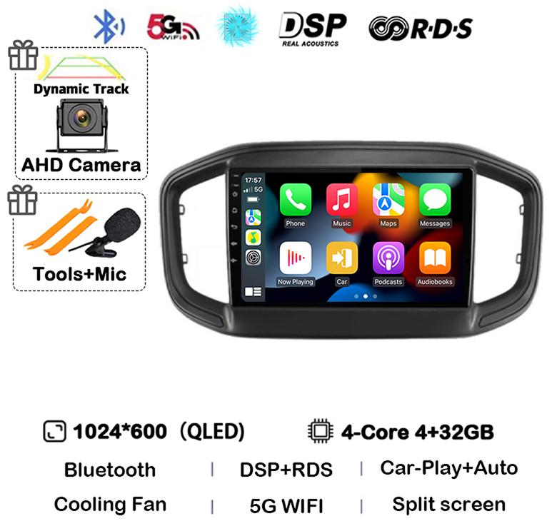 

Android 14 Auto Carplay Car Radio For Fiat Strada 2020 2021 2022 2025 Multimedia Video Player GPS Stereo 360 Camera WIFI+4G QLED