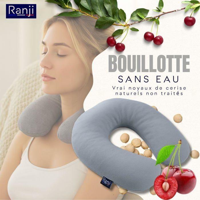 Tour de Cou Chauffant Noyaux de Cerise Micro-Onde | Bouillotte Cervicale | Coussin Chauffant Naturel, Lavable &amp; Réutilisable