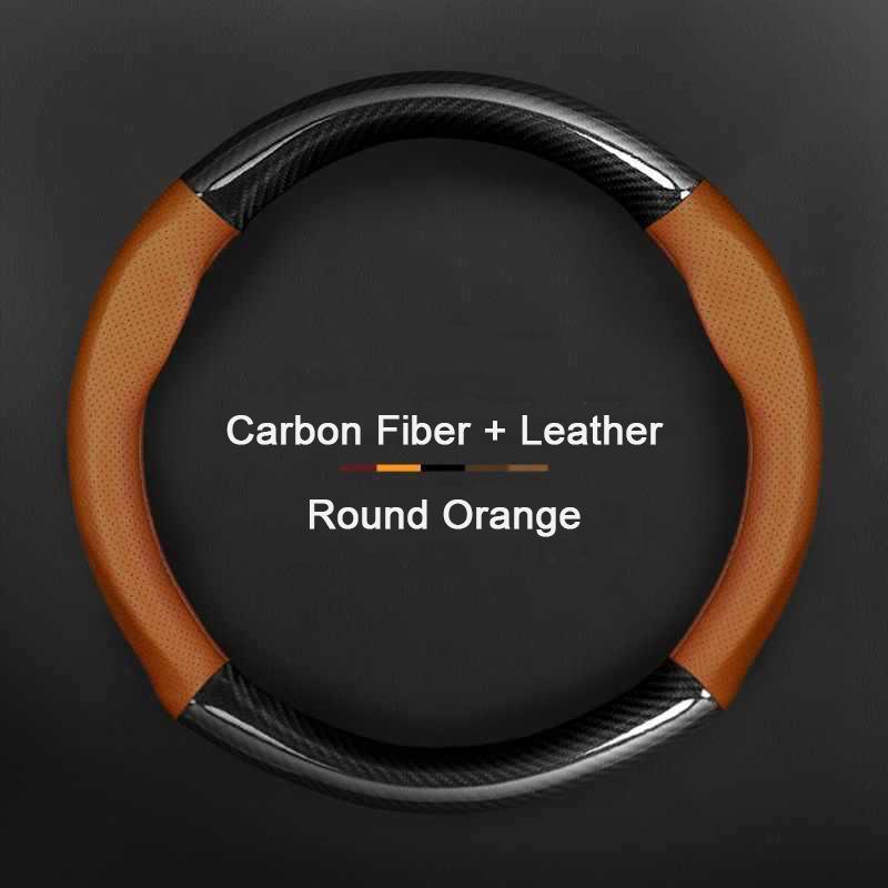 Non-Slip Carbon Fiber Leather Car Steering Wheel Cover For Honda Civic Accord Odyssey Fit CR-V HR-V Jazz City Breeze Jade Crider
