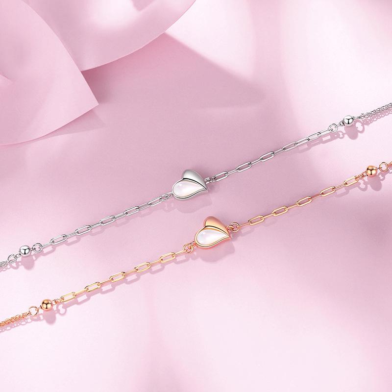 Tancise 925 Sterling Silber Armband Schmuck Geometrische Perlenkette Gliederarmbänder Mode Feines Hochzeitsgeschenk für Freundin Frauen