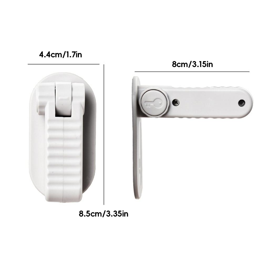 Universal Child Safety Door Lever Lock Punch-Free Anti-Open Hidden Button Buckle Self-Adhesive ABS Anti-Pinch Door Handle Lock for Home Baby Security