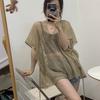 Summer Knitted Hooded Hollow Top for Women Women's Knitted Top V-neck Loose Fashion New Style