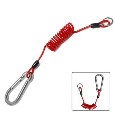 Coiled Design Breakaway Trailer Cable Easy To Install Flexible And Tangle-Free High-Quality Materials Red Color Towing Safety