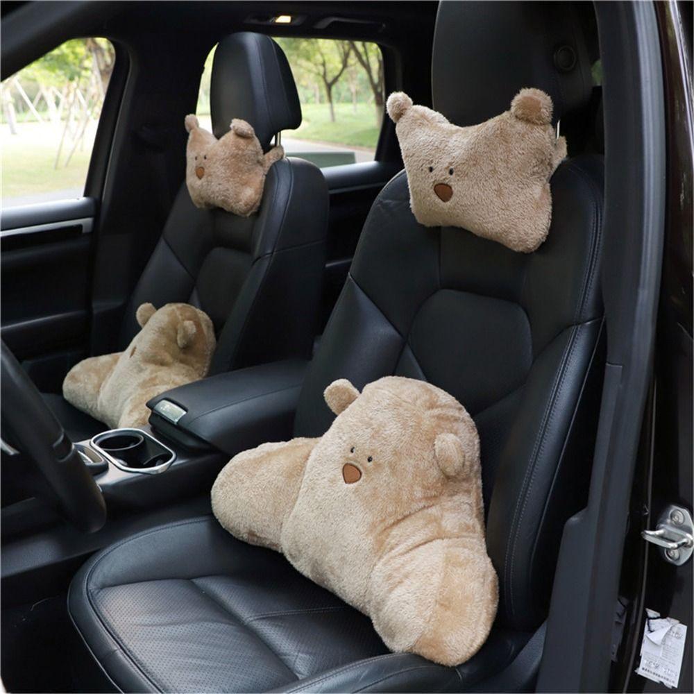 Bear Car Headrest Pillow Car Supplies Waist Cushion New Auto Accessories