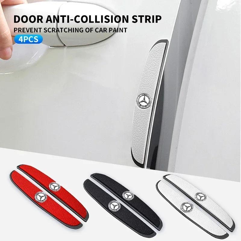 AABIG1 4Pcs Car Door Bumper Anti-collision Rubber Stickers For Mercedes Benz GLK GLA A B C E Class C180 S200 S300 W176 W246 W205 W213