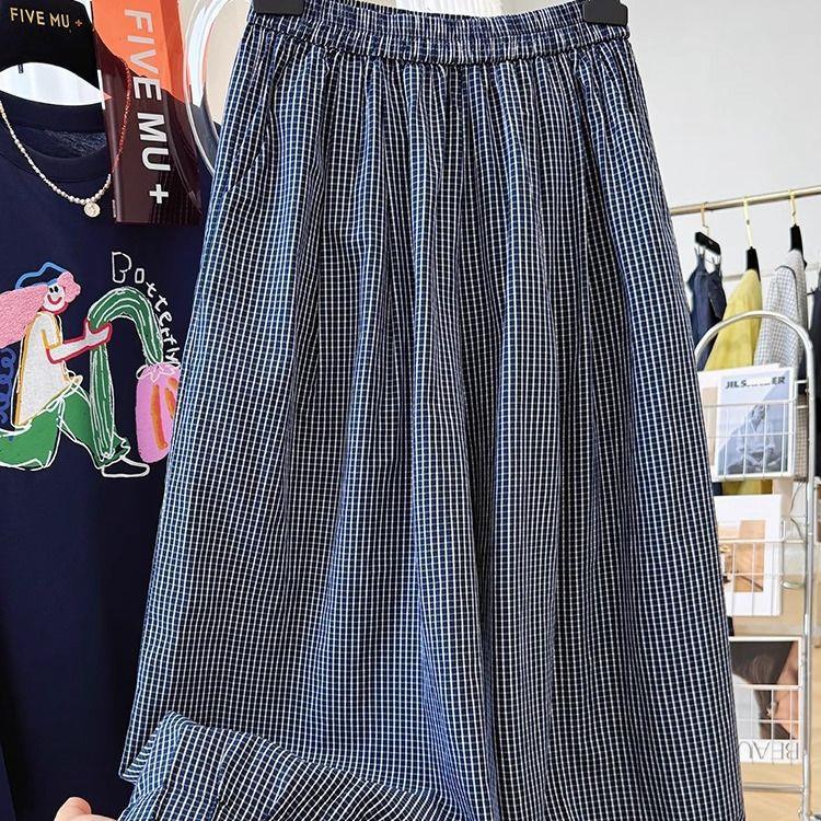 

Korean-Style Plaid Elastic Waist Casual Pants for Women - Extra Large, Spring 2026 Arrival 4XL 250-300 lbs