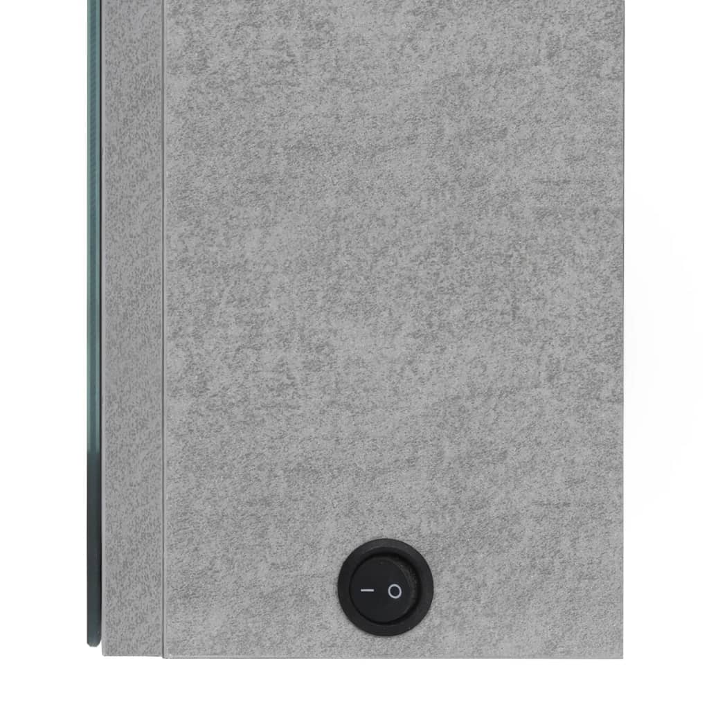 LED Bathroom Mirror Cabinet In Concrete Grey 50 X 13 X 70 Cm