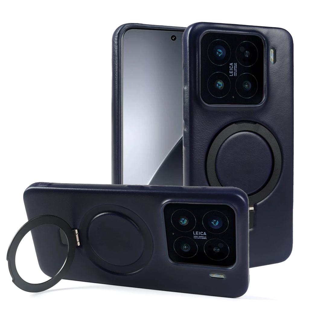 Gewachste Lederhülle für Xiaomi 15 Ultra 17 Pro Max 14 13T Pro Business Vintage Schlank Passend Magnetischer Ständer Vollständiger Körperschutz Stoßfest