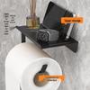 Punch-Free Wall-Mounted Toilet Paper Holder and Towel Rack