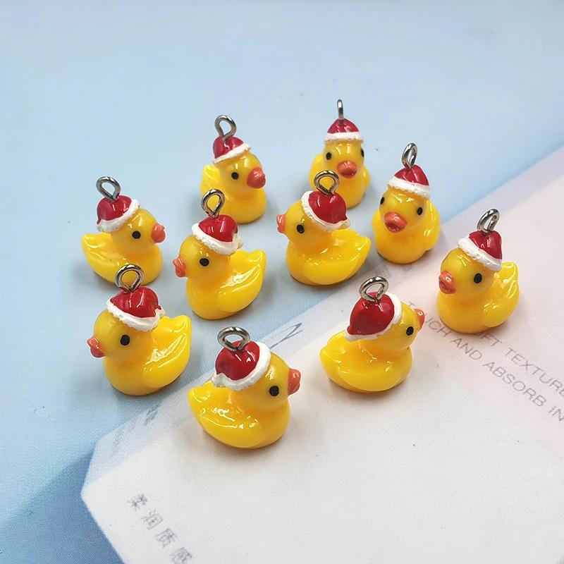 10pcs Hot Selling Christmas Duck Moss Micro Landscape Zakka Mini Resin Handicraft Ornaments DIY Cake Accessories
