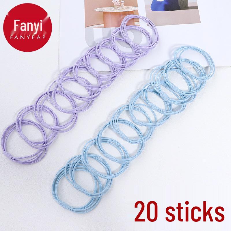 Women's A1V40 Hair Tie Set: Simple One-Piece Ponytail Rope with Free Shipping