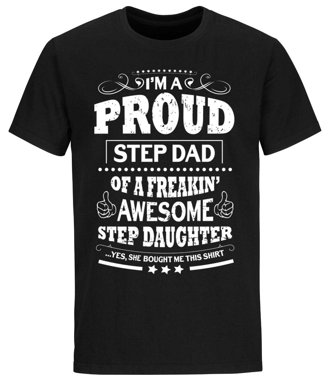 Father Day Gift T-Shirt Mens Womens Tees Top  Step Dad Gifts, Gifts for Step Dad T Shirt Mens Womens Tees Top Stepdad Gift M
