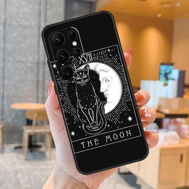 

Moon Tarot Witch Cat Phone Case For Samsung Galaxy S25 S23 S22 S21 S20 S24 Ultra S9 S10 Plus S25 FE Back Cover Galaxy S23 Plus