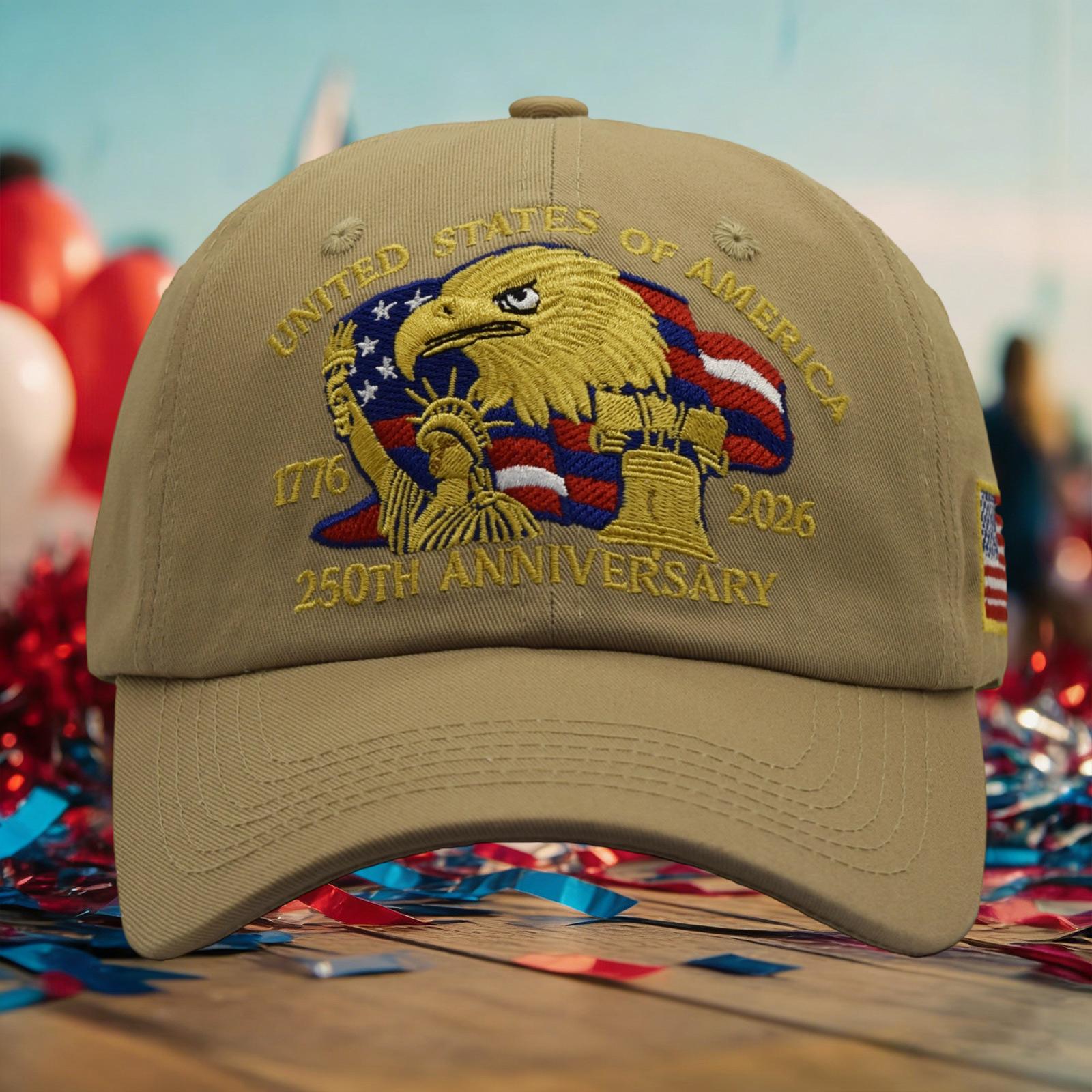 

America s 250th Anniversary Embroidered Hat | Stylish & Versatile One Size хакі