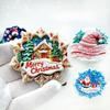 Christmas Gifts Santa Claus Fridge Magnets Home Decoration Snowman Moose Elk Fridge Stickers Children Presents