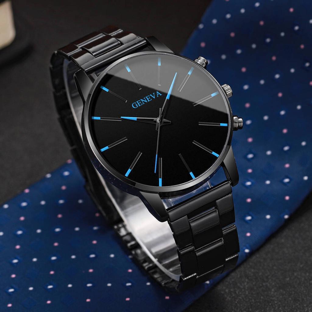2 STÜCK/Set Mode Herren Schwarze Quarz Uhr Luxus Herren Business Uhren Lässige Uhr Reloj Hombre