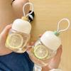 Mini Water Bottle with Rope Lid Milk Cup Portable Leakproof Mug Juice Milk Drinking Cup with Scale Student Drinking Bottle Gifts