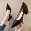 Dicke High Heel Schuhe Damen Pumps Spitze Zehen Arbeitsschuhe Frau Slip On Plateau Pumps Lady Frühling Herbst zapatos de mujer WSH3168