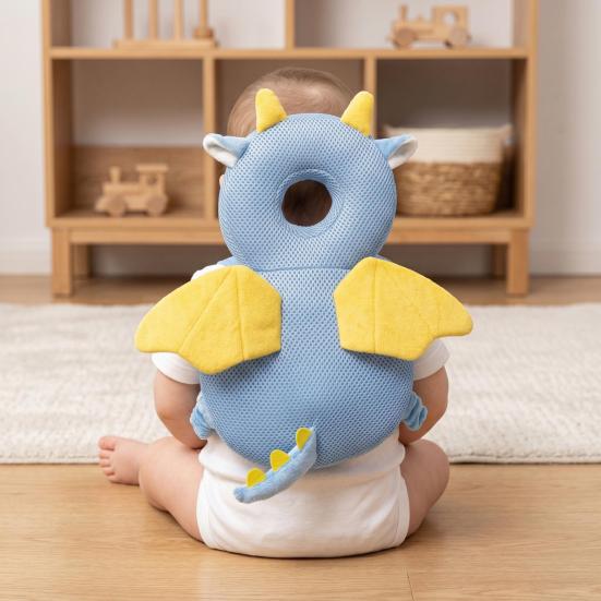 Baby Head Protector Backpack, Cute Animal Soft Cushion Prevents Babies Backward Fall, Breathable Stuffed Backpack Pad for Toddlers Head Protection