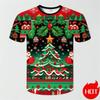 3D 3D Santa Claus Printed T-shirt for Men, Fun Street Style Short Sleeved T-shirt Top, Christmas Gift
