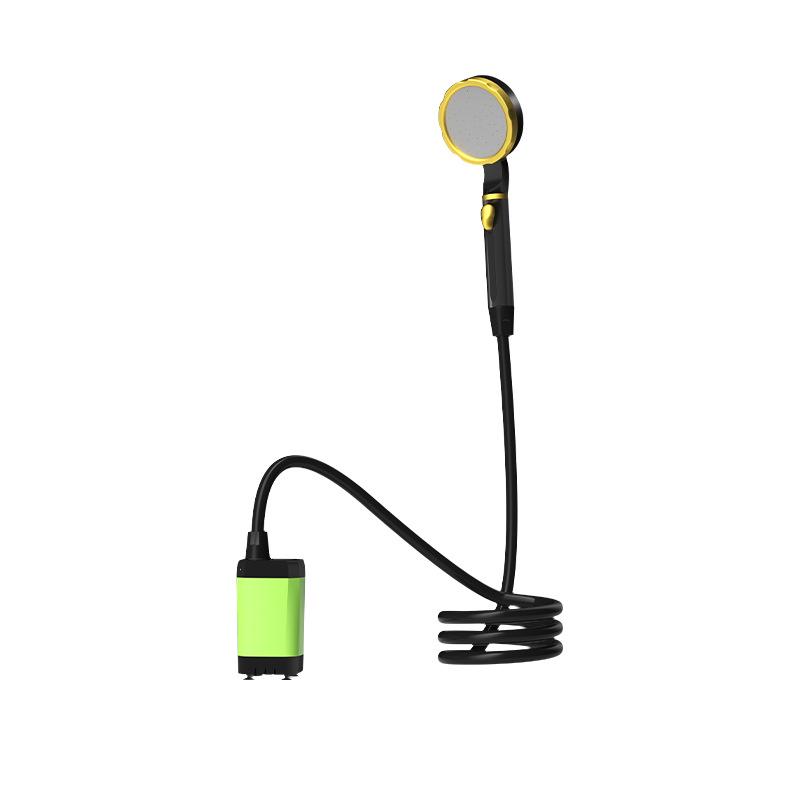 Electric Camping Shower Set with Rechargeable Pump and Water Bag.