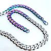 New 316L stainless steel iridescence and primary colors dual Hip hop necklace Jewelry