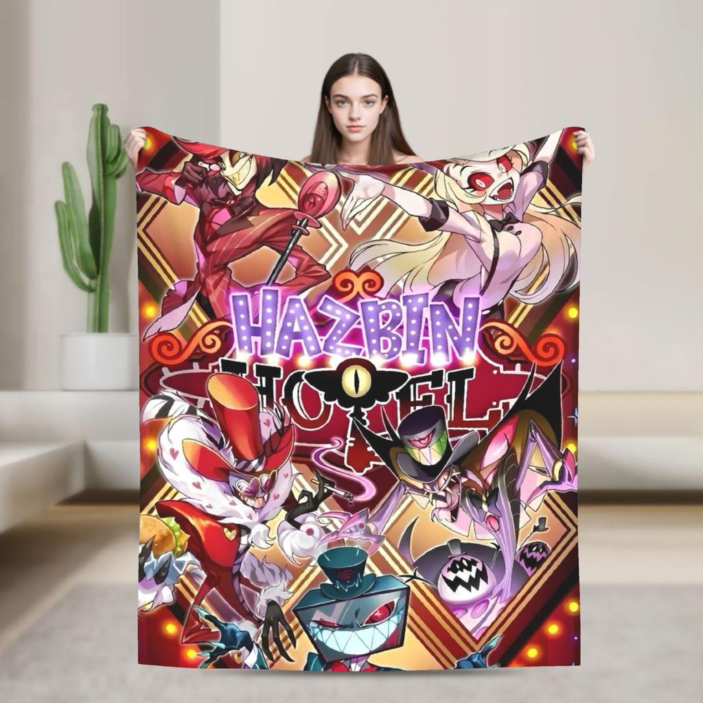 VOX H-Hazbin Hotel Alastor Game Flannel Blankets Super Soft Throw Blanket for Home Decor Office Print Bedspread Sofa Bed Cover