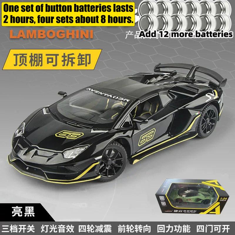 1:24  Aventador Svj 63 Limited Edition Roadster Supercar Alloy Diecast Collectible Car Model Sound And Light Birthday