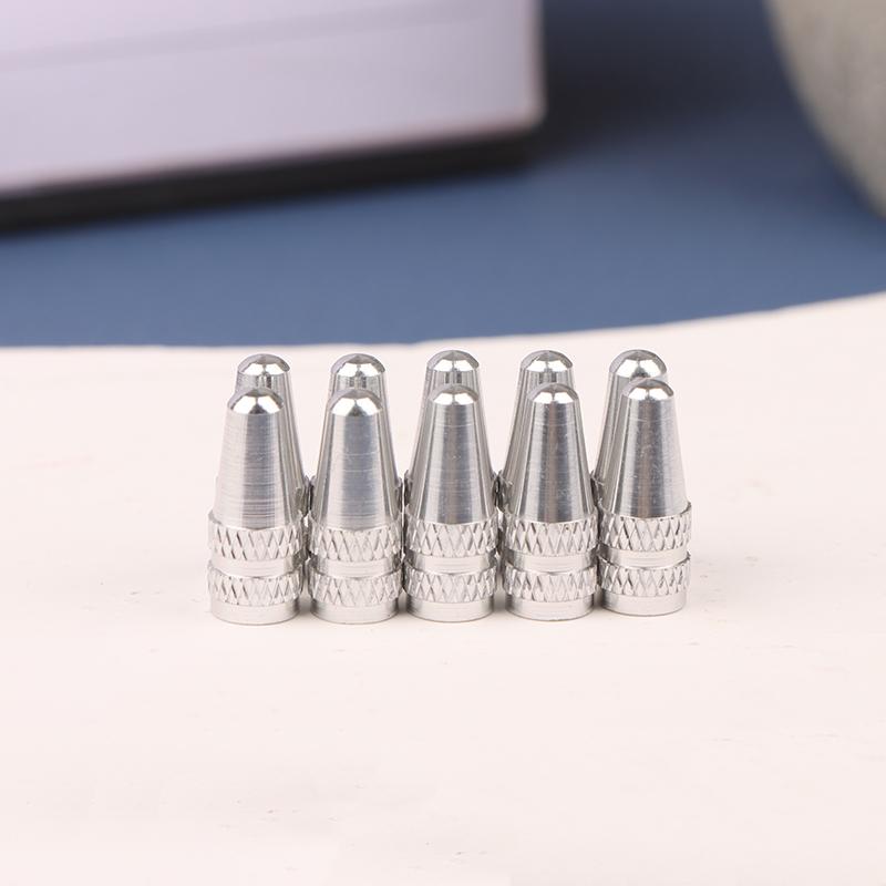 10pcs Aluminum Alloy Tire Prest Valve Cap Road Bike Covered Protector Road Tyre Dustproof Bike Presta Valve Valve Stems 1