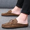 Fashion Summer Half Shoes For Men Dress Shoes Mules Man Slides Leather Casual Shoes Backless Loafers Slippers Flats Sandals 2025