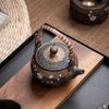 Vintage Japanese Style Rustic Ceramic Tea Kettle / Heating Base - Portable Handle Teapot for Home Use
