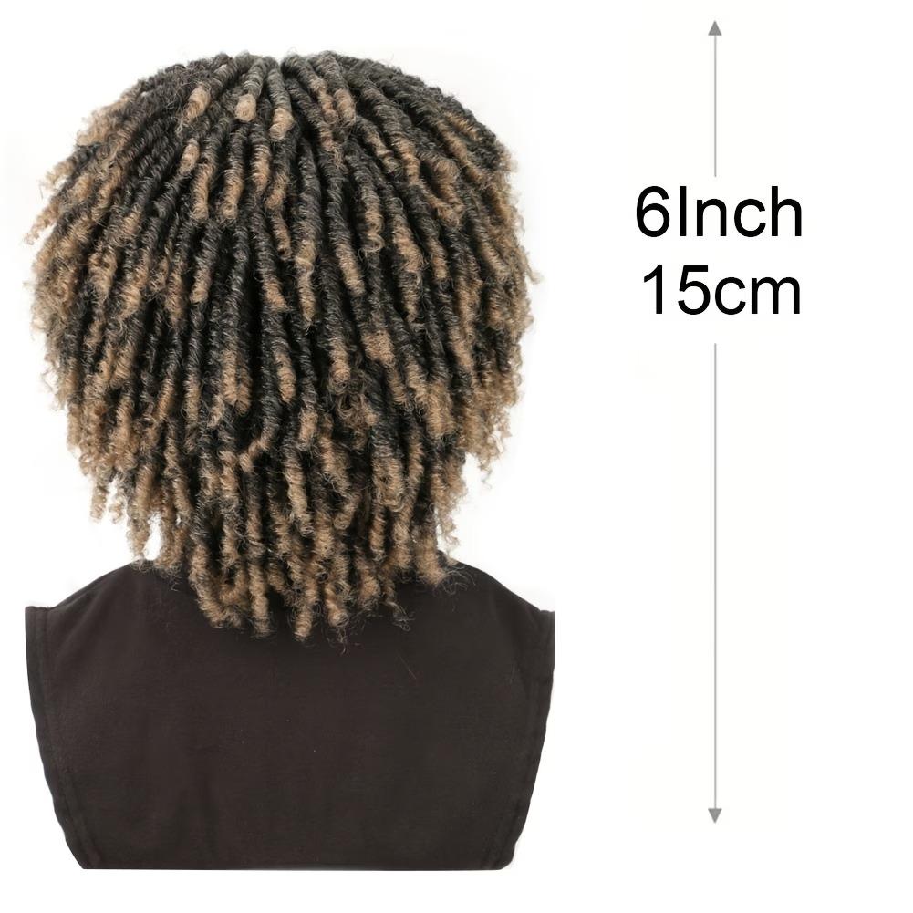 Parrucca da uomo corta in dreadlock sintetici stile africano con fascia