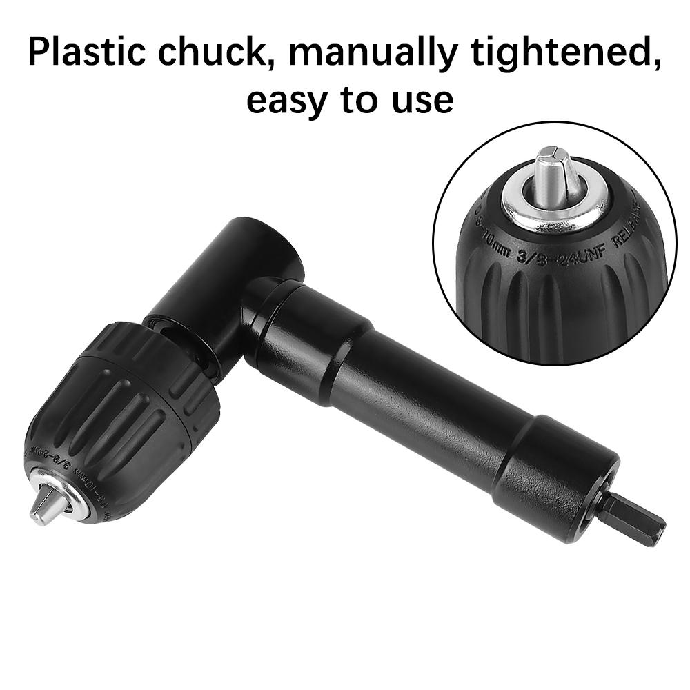 Plastic/Metal Drill Adapter Extender For Electric Drill Bits 90° Right Angle Brad-Point Drill Bits Adapter Chucks Clamping Tools