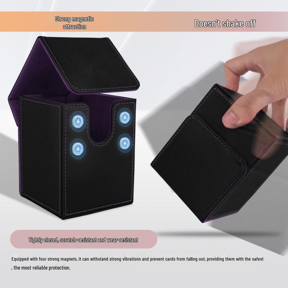 Windowed PU Leather Card Box for 100+ Yu-Gi-Oh, Hero Duel, MTG Cards