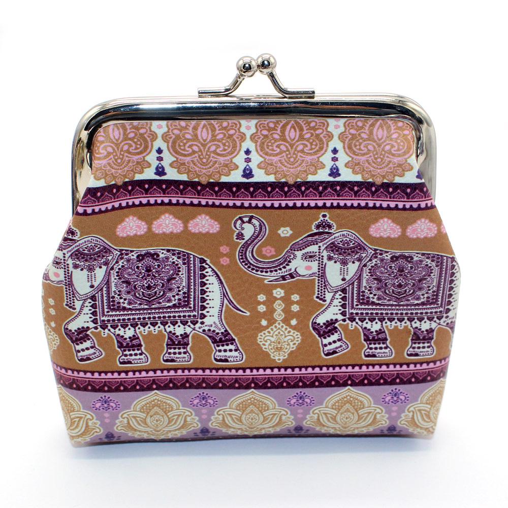 Bohemian Mini Coin Purse: 4-Inch Clip Bag for Cards, Ladies' Clutch
