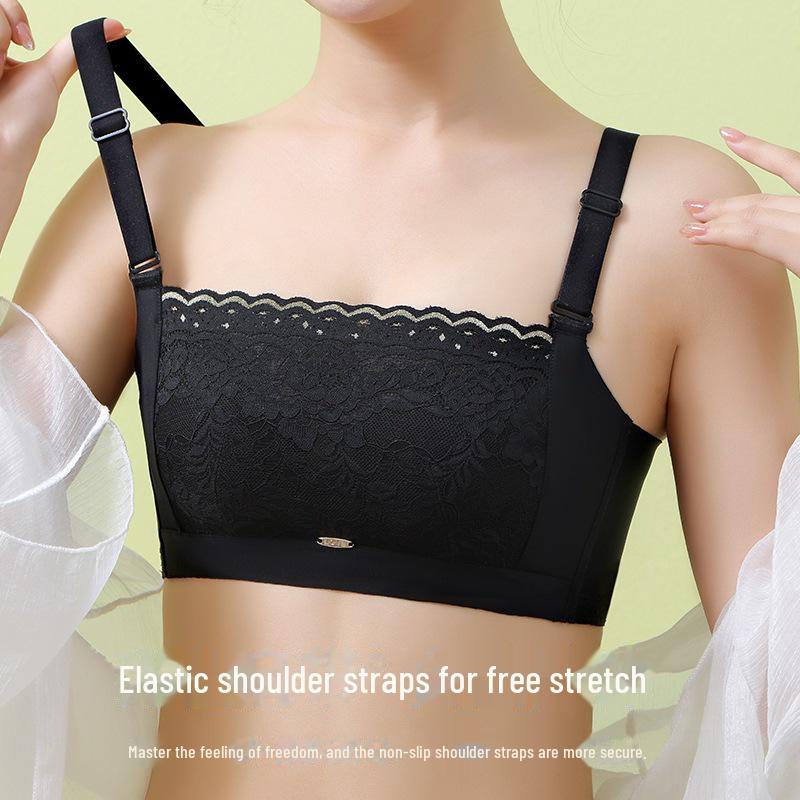 Women’s Seamless Strapless Tube Top: Anti-Exposure, Wire-Free, Side-Bone Free, Adjustable, Thick Style, Ideal for Small Breasts.