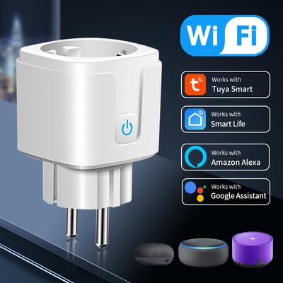 16A Tuya Smart WiFi Socket EU Plug with Power Monitoring Λειτουργία χρονισμού Alexa Google Home Ηλεκτρική πρίζα Alice Voice Control