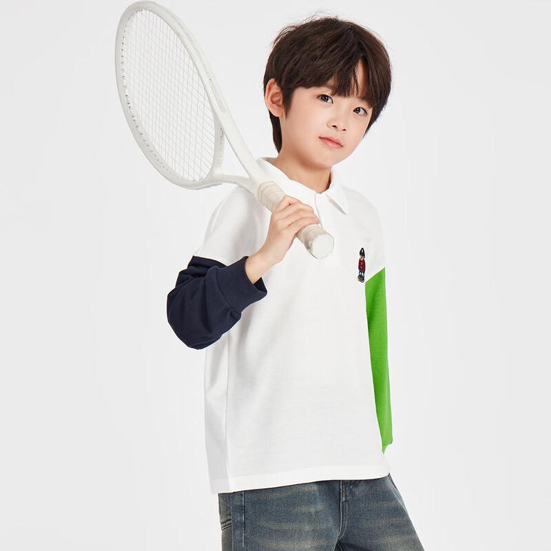 Boys' Vibrant Color Block Long Sleeve Polo T-Shirt