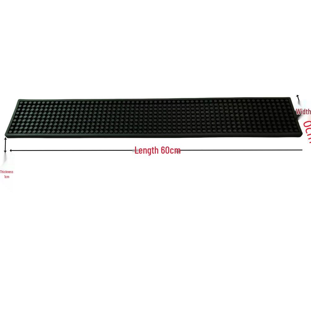 Black Non-slip Heat-insulating Rubber Bar Mat and Teaware Drainer Coaster