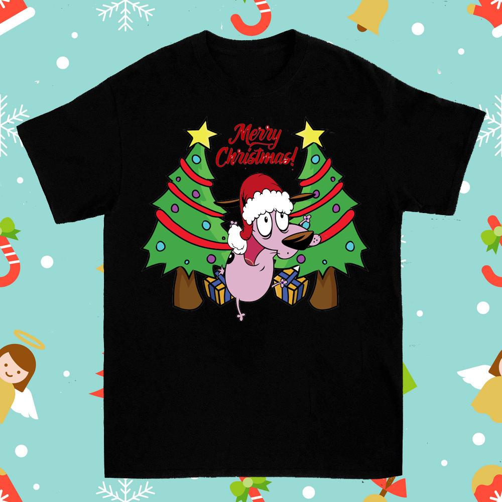 Courage the Cowardly Dog Merry Christmas  TShirt Unisex Tee All Sizes US439 Unisex T-Shirt XL